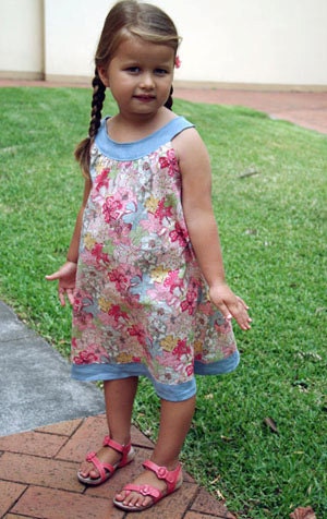 Little Ellie Round Collar Yoke Neck Dress INSTANT DOWNLOAD PDF Sewing Pattern Toddlers and Girls Sizes 1, 2 - 3, 4 - 5, 6 - 7 and 8