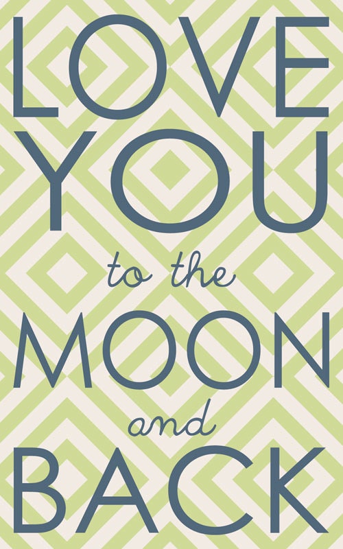 Boy Nursery Print, Love you to the moon, Boy Nursery Home Decor, Nursery Art, 5x8 art print on wood by Jennifer McCully