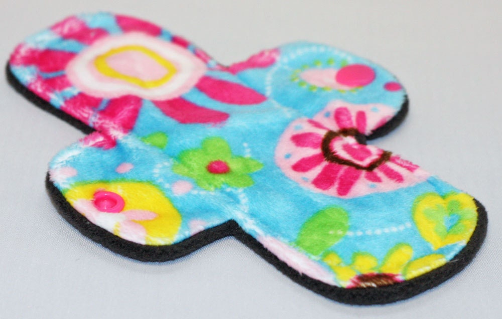 6 Inch New Turquoise Floral Minky Mini Liner with Fleece Back - Original Style