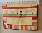Baby Chicks Baby Quilt in Yellow Green Red