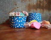 12 True Blue with White Dots Baking Cups -- Paper Nut Cups Il_170x135