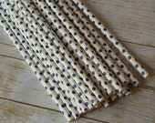 20 Navy Mini Dots Paper Straws -- Drinking Straws Il_170x135
