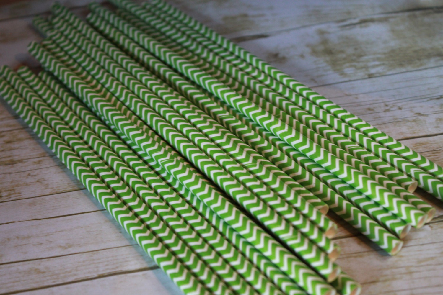 30 Green Chevron Drinking Straw -- Dark Green Paper Straws Il_170x135