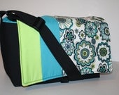 Womens Laptop Bag - Padded Sleeve - MacBook Bag -12 inch 13 inch 14 inch 15 inch - Turquoise Lime Floral