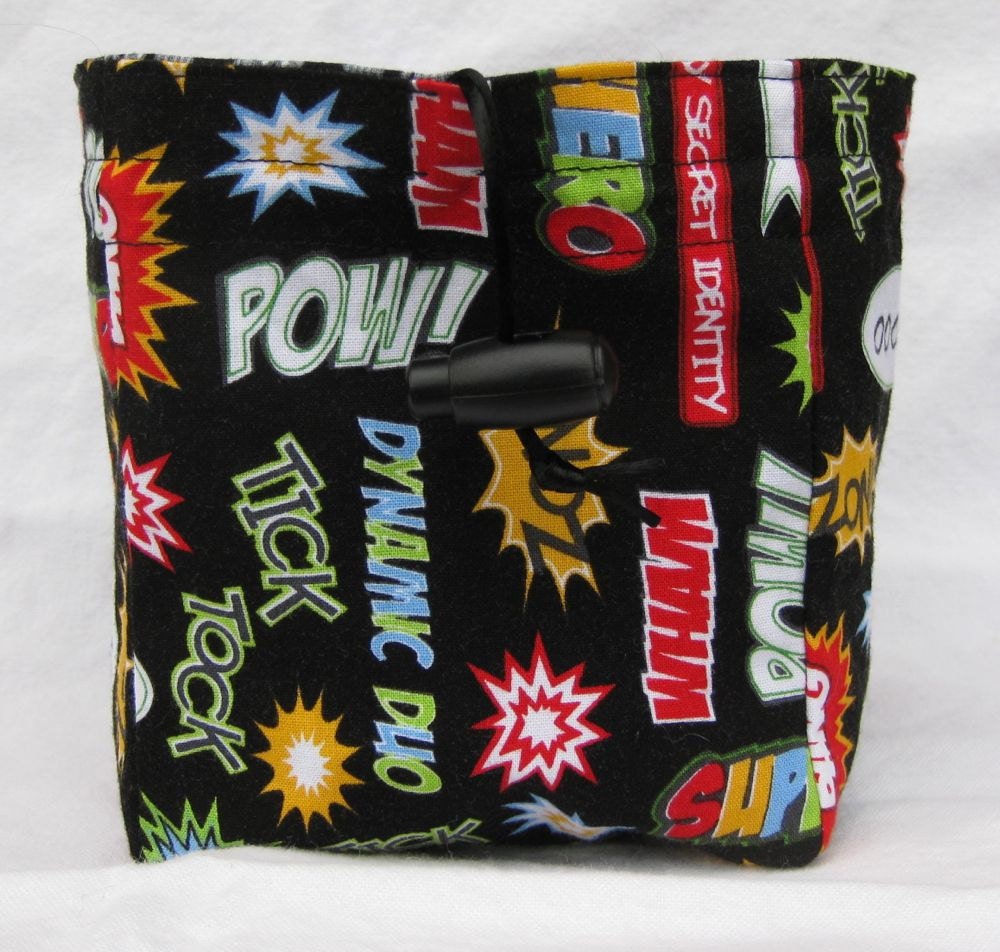 Comic pow and computer circuit dice bag