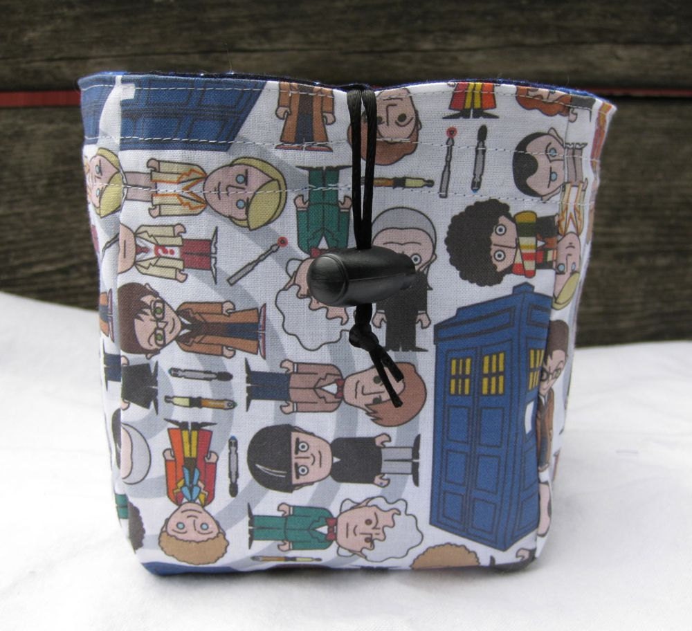 Doctor Who Doctors and galactic sky square bottom dice bag