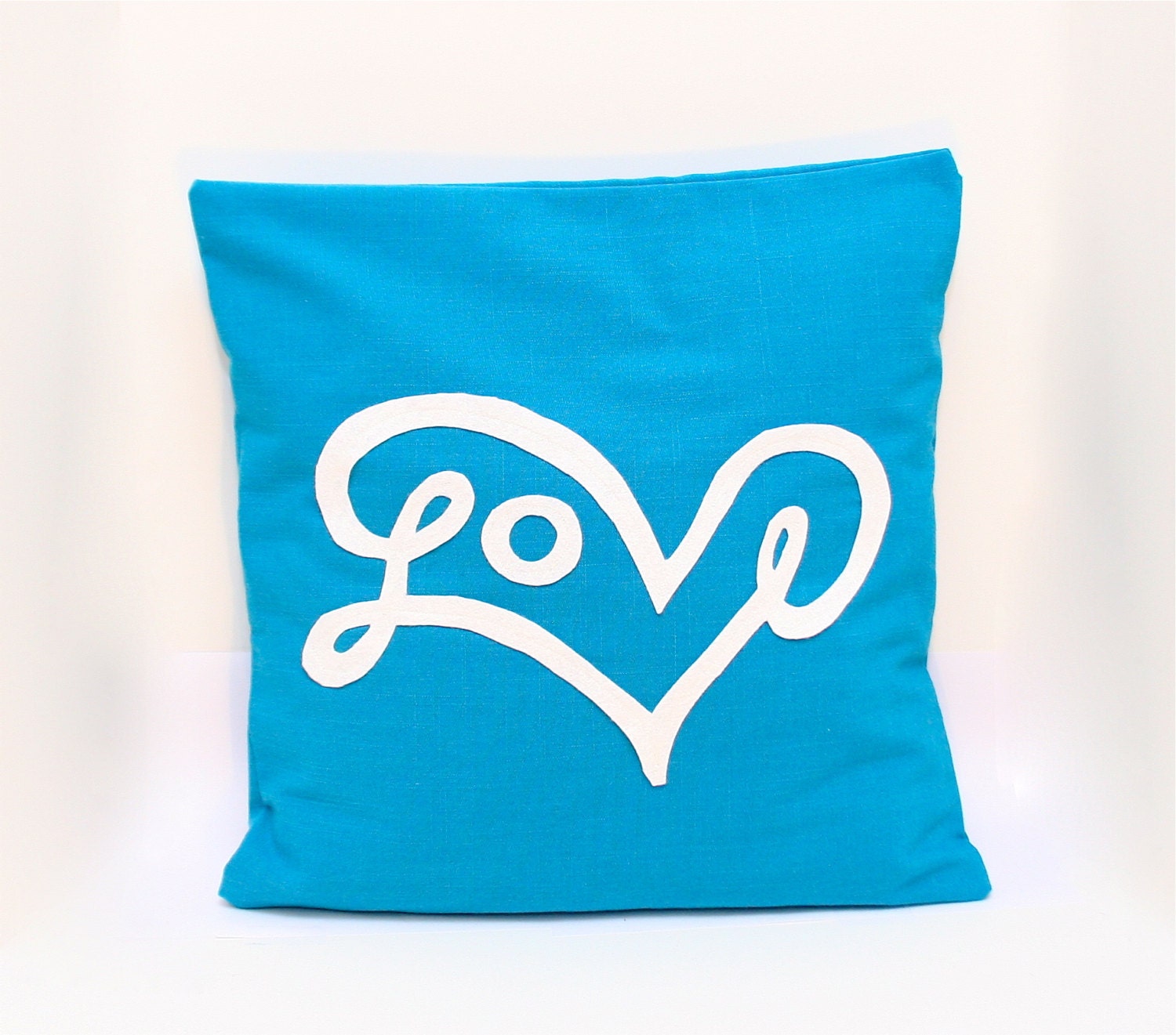 Love Pillow Cover in Turquoise