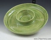 Ceramic Chip and Dip Plate, Stoneware Appetizer Platter, s233