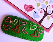 Hand Embroidered Holland Wool Felt Hair Clip