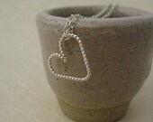 Dotted Heart Necklace - handmade jewellery- handcrafted sterling silver