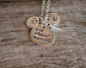 Rustic Silver Necklace Collection - One Blessed Momma with Monograms
