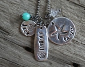 Rustic Silver Necklace Collection - Beach Family Necklace, personalized jewelry, silver jewelry, silver necklace, handmade jewelry