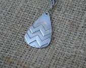 Rustic Silver Necklace Collection - Chevron Drop