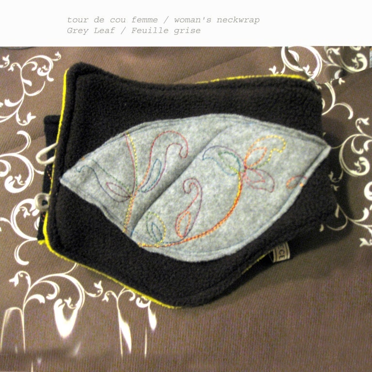 Cowboy scarf Woman, "Grey Leaf" - Reserved