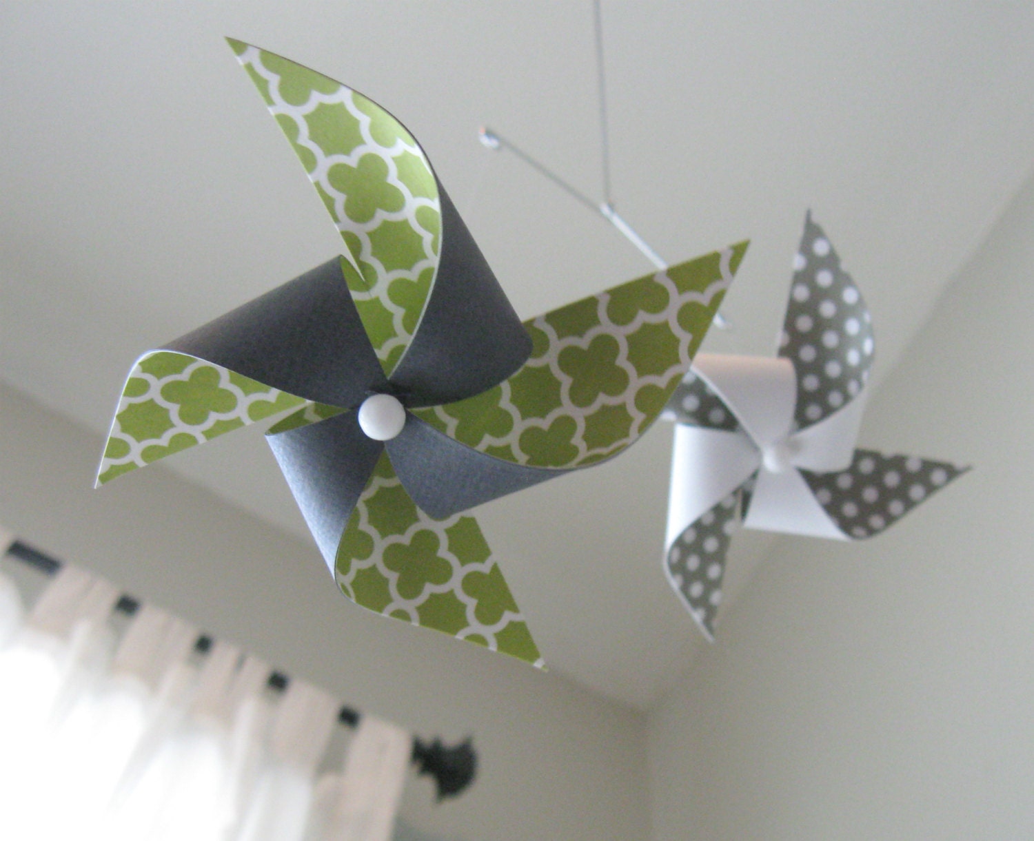 Crib Mobile / Baby Mobile / Nursery Mobile / Brown, White, Olive Green and Grey : Smooth Operator