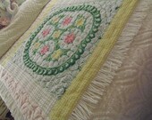 Chenille Quilt Vintage Cozy Snuggle up Cuddley Soft Vintage Throw sewbuzyb