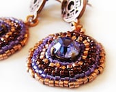 In the Moon - Earrings in Tanzanite Swarovski Strass and Glass Beads
