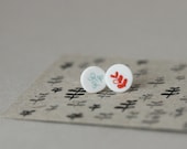 Small Leaves - Porcelain Studs