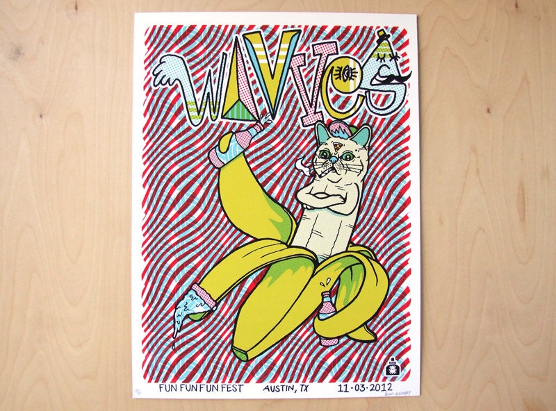 Wavves gig poster - hand pulled screenprint - limited edition