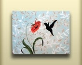 Large Original Painting...Humming...Abstract Contemporary Modern Bird Art Diptych Painting by HD Greer