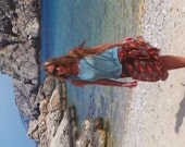Turquoise tank / vest / turquoise eco cotton tank, beach cover up OAK in this shade and yarn