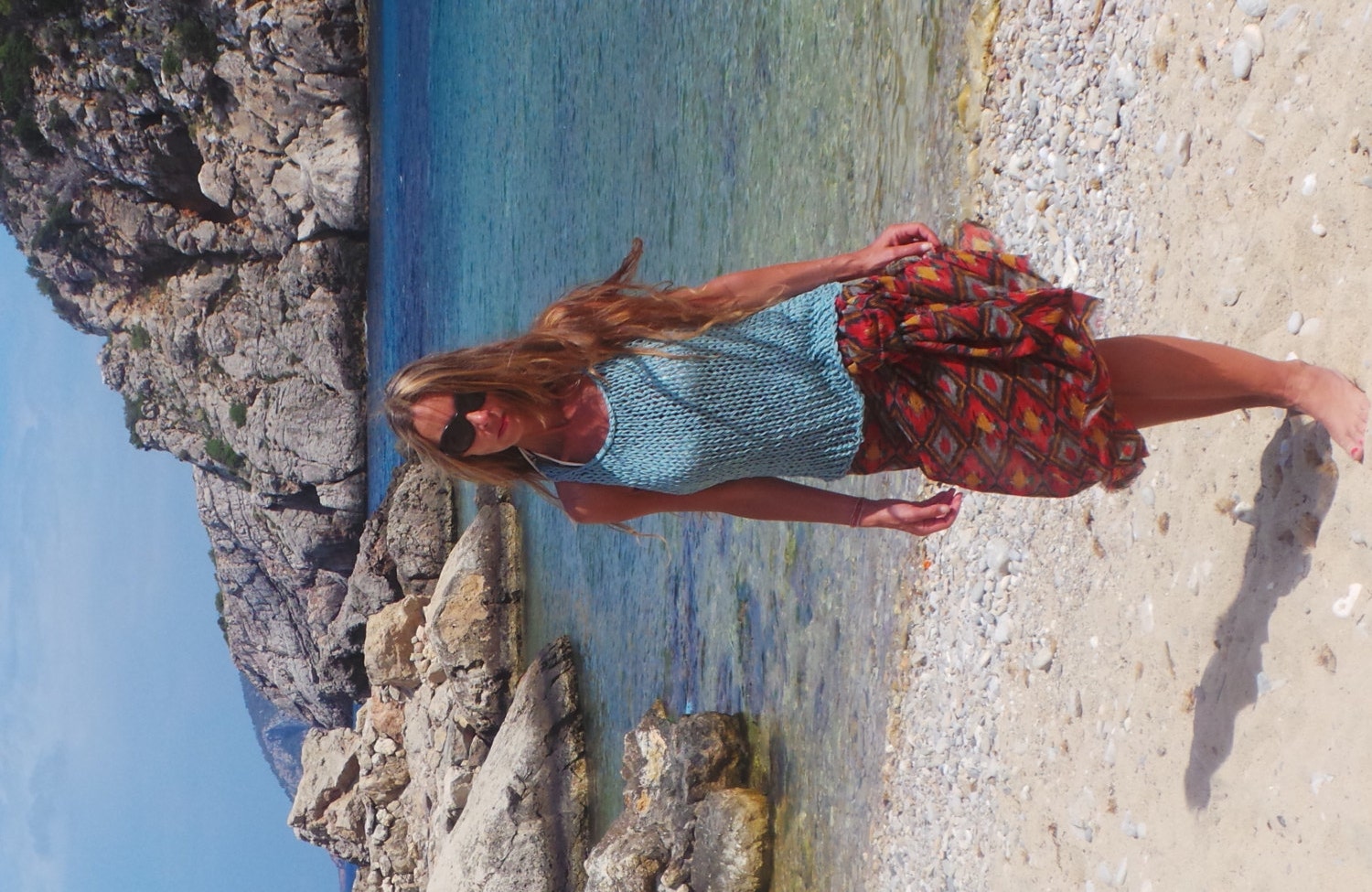 Turquoise tank / vest / turquoise eco cotton tank, beach cover up OAK in this shade and yarn