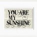 you are my sunshine - printed on old page from vintage dictionary