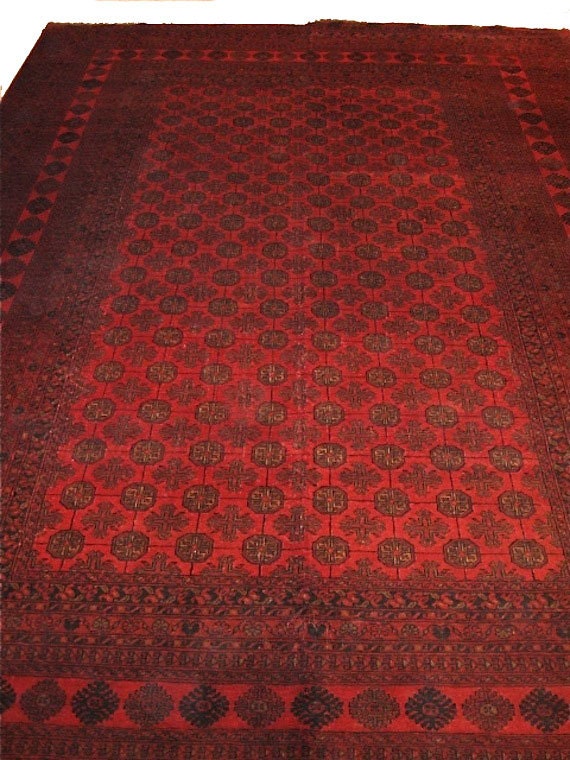 Large Vintage Kunduz Carpet Area Rug