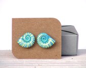 faux seashell post earrings- beach fashion jewelry - everyday earrings - gift idea