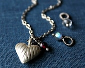 Custom Sterling Silver Heart Charm Necklace - FULL HEART