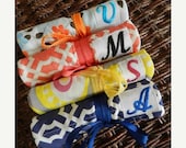 25% OFF Bridal Sale Embroidered Initial Set of 4 Monogram Gift: Travel Jewelry Roll/Wallet/Organizer Choose Your Own Design