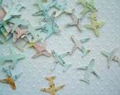 Airplanes Confetti Atlas Vintage - Vintage wedding favor wedding decoration
