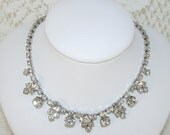Rhinestone Choker Vintage Costume Jewelry Necklace