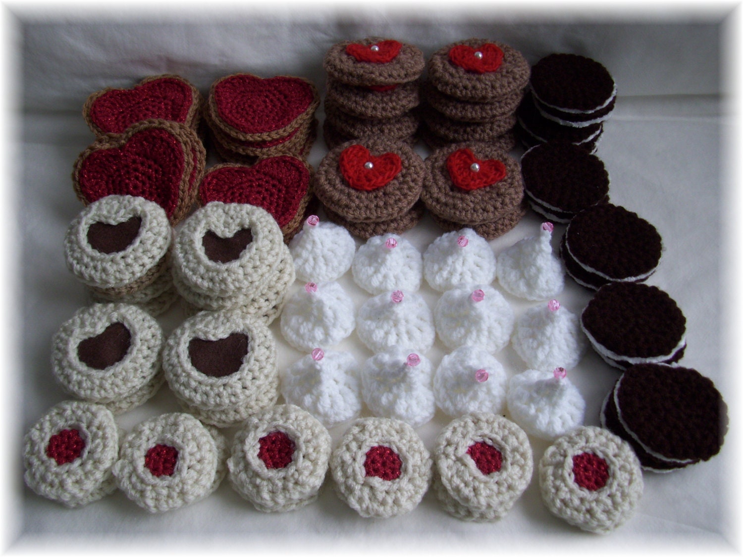 Valentine Crochet Cookie Packages....crochet play food