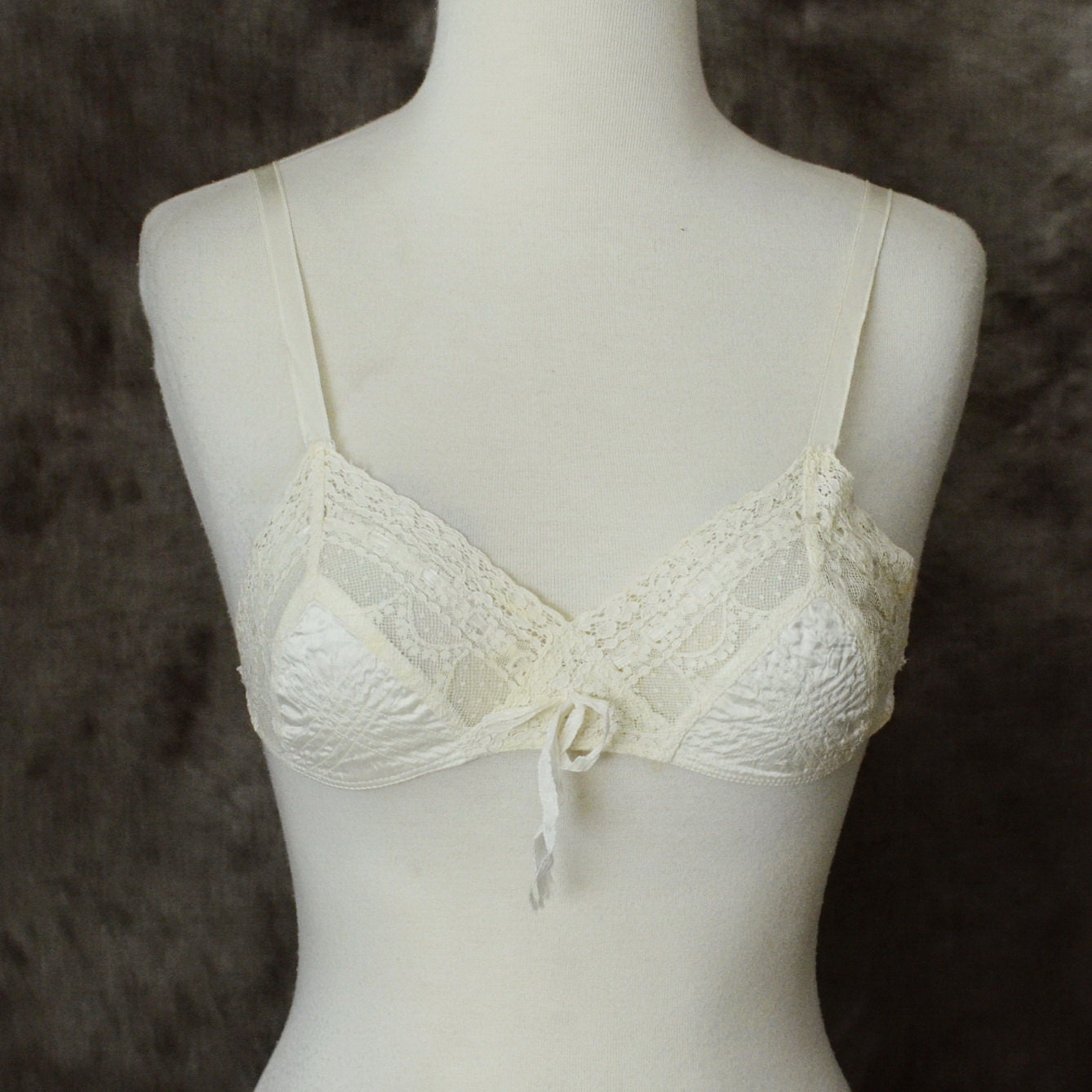 1930s Bra Silk Brassiere Lace Wedding Lingerie White Lace