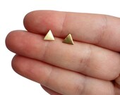 Tiny Brass Triangle Studs