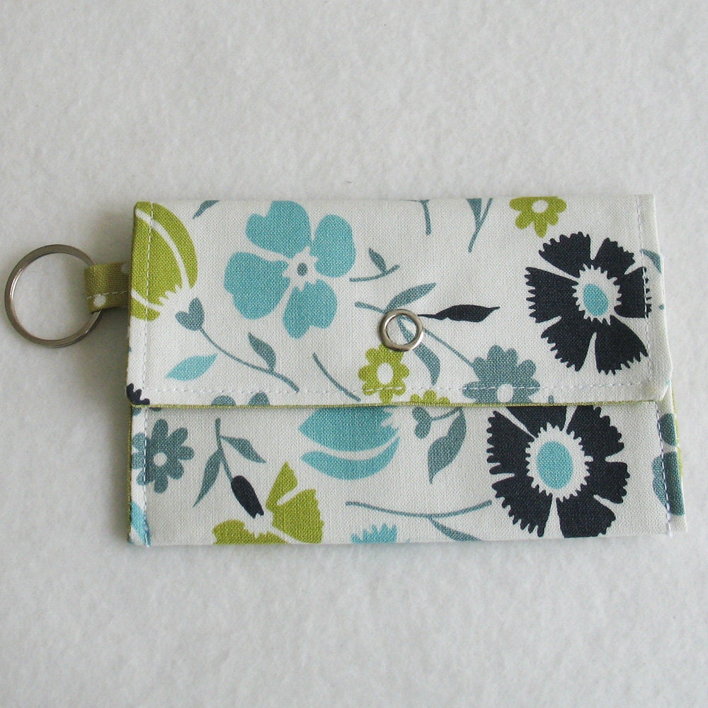 Mini One-Snap Wallet - Blue Sage Floral
