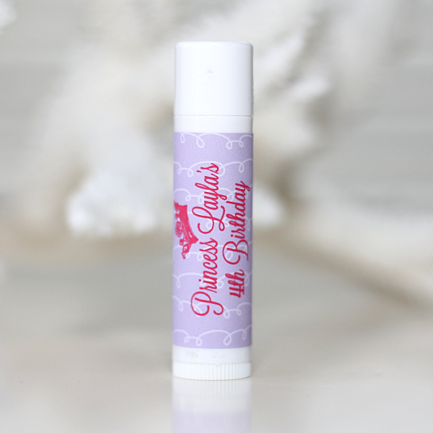 Personalized Lip Balm Stickers -- PRINCESS CROWN -- Personalized Chapstick Labels, Birthday Party Favors, Wedding Favors
