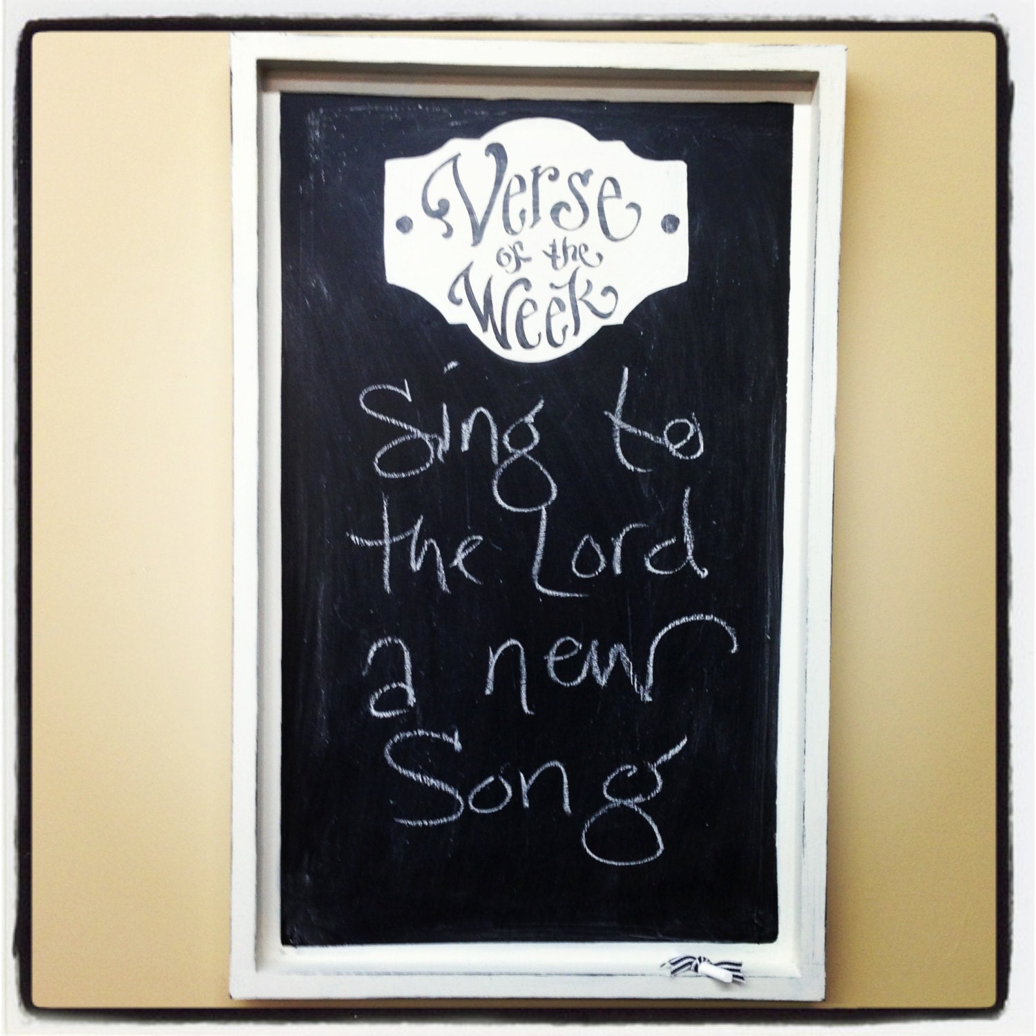 Verse of the Week Chalkboard White ledge frame - Scripture Verse - Bible Memory