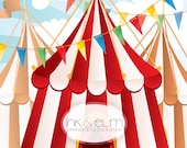 Vinyl Photography Backdrop 5ft x 5ft, Circus Tents, Vintage Circus Background, Circus backdrop, "Big Top Circus"