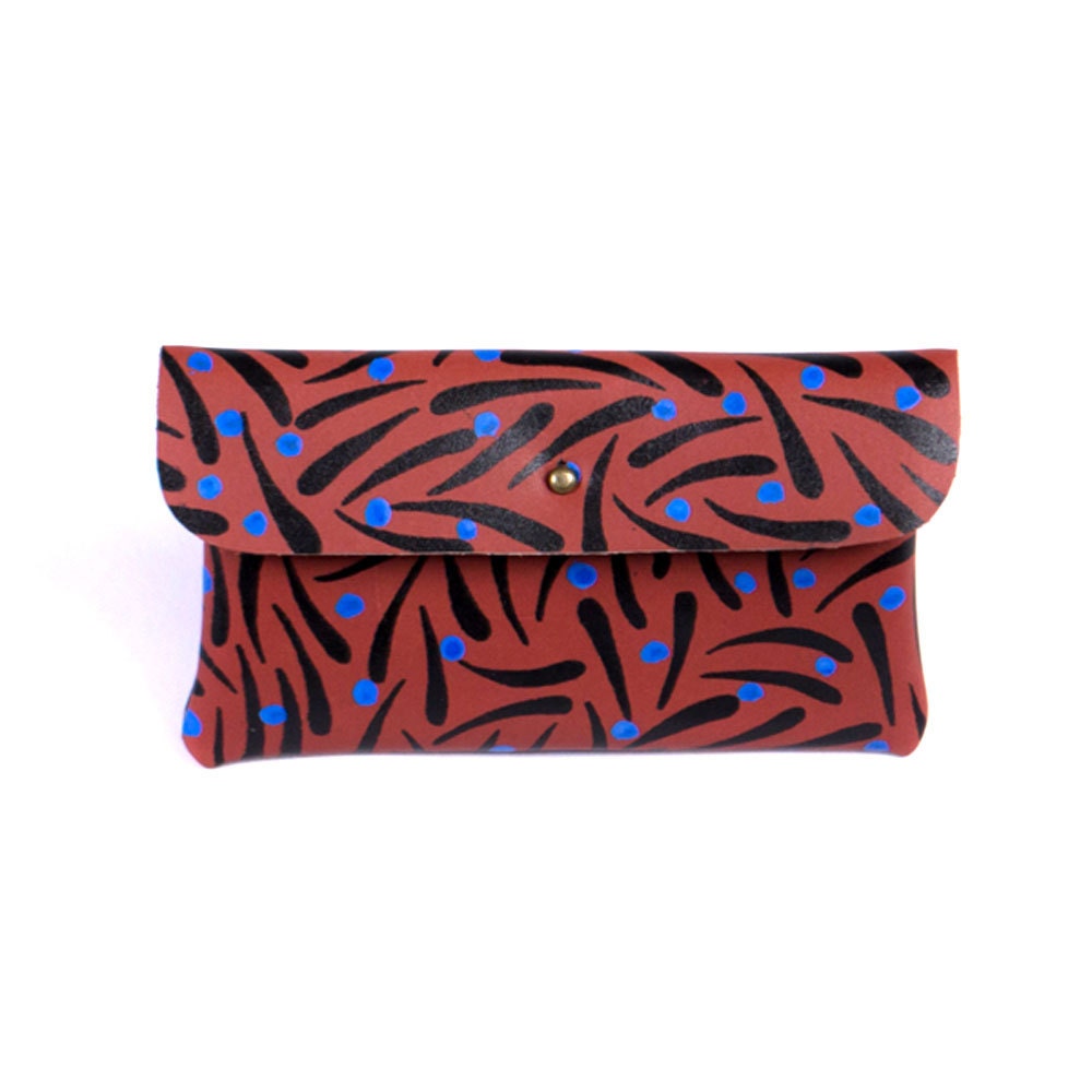 Screen printed leather wallet