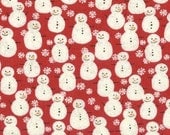 Moda Aspen Frost  Cranberry Sauce Christmas Frosty Snowman Red by BasicGrey Fabrics by the Yard