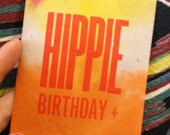 hippie birthday letterpress card