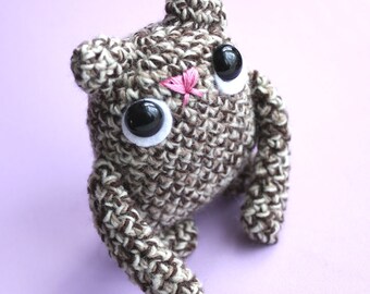 Amigurumi Brown Grump Cat Miniature Collectable
