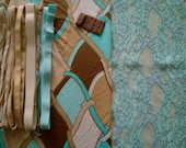 Fabric and notions Skin and Turquois HARLEQUIN for 1 BRA & BRIEF by Merckwaerdigh