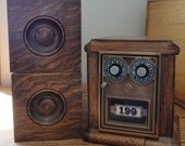 3 pc Stacking Drawers & Safe with Brass Post Office Door Recycled Wooden Sewing Cabinet Combination Keepsake Lock Box Wine Letter Ceremony