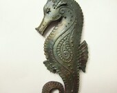 Seahorse decor..ornament...multi hued Raku ceramic