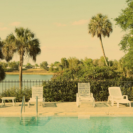 Retro Swimming Pool - Palm Trees- Retro Travel - Vacation - Fine Art Photography - Nostalgic - Nostalgia
