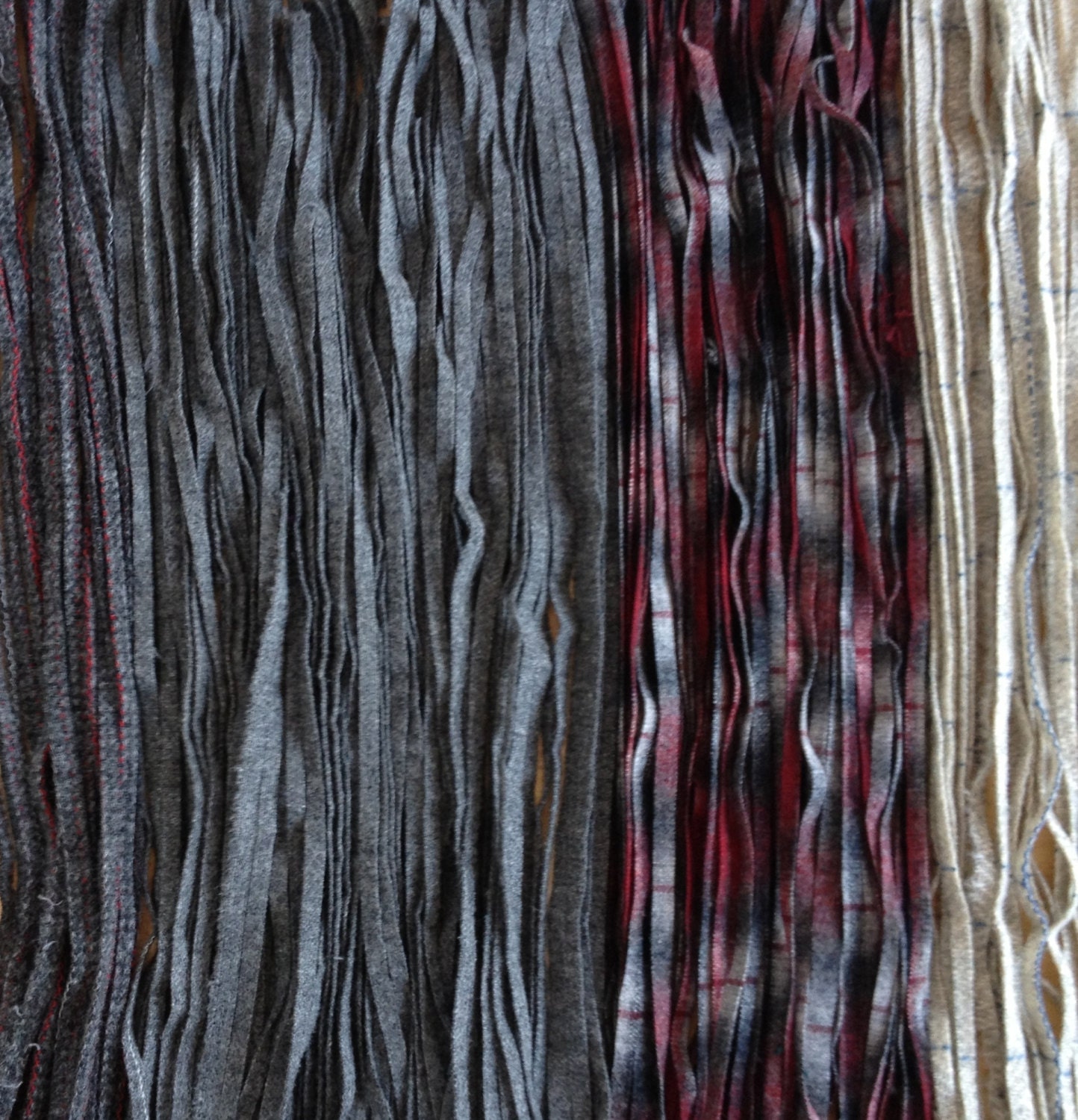 1 Quarter Yard  Gray  Hand  Dyed Wool Strip Collection for Primitive Rug Hooking