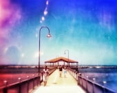 Pier Photography 5x5 Redcliffe Jetty Photo, Pier Art Print, Nautical Photograph, Jetty Picture, Summer at the Beach Home Decor